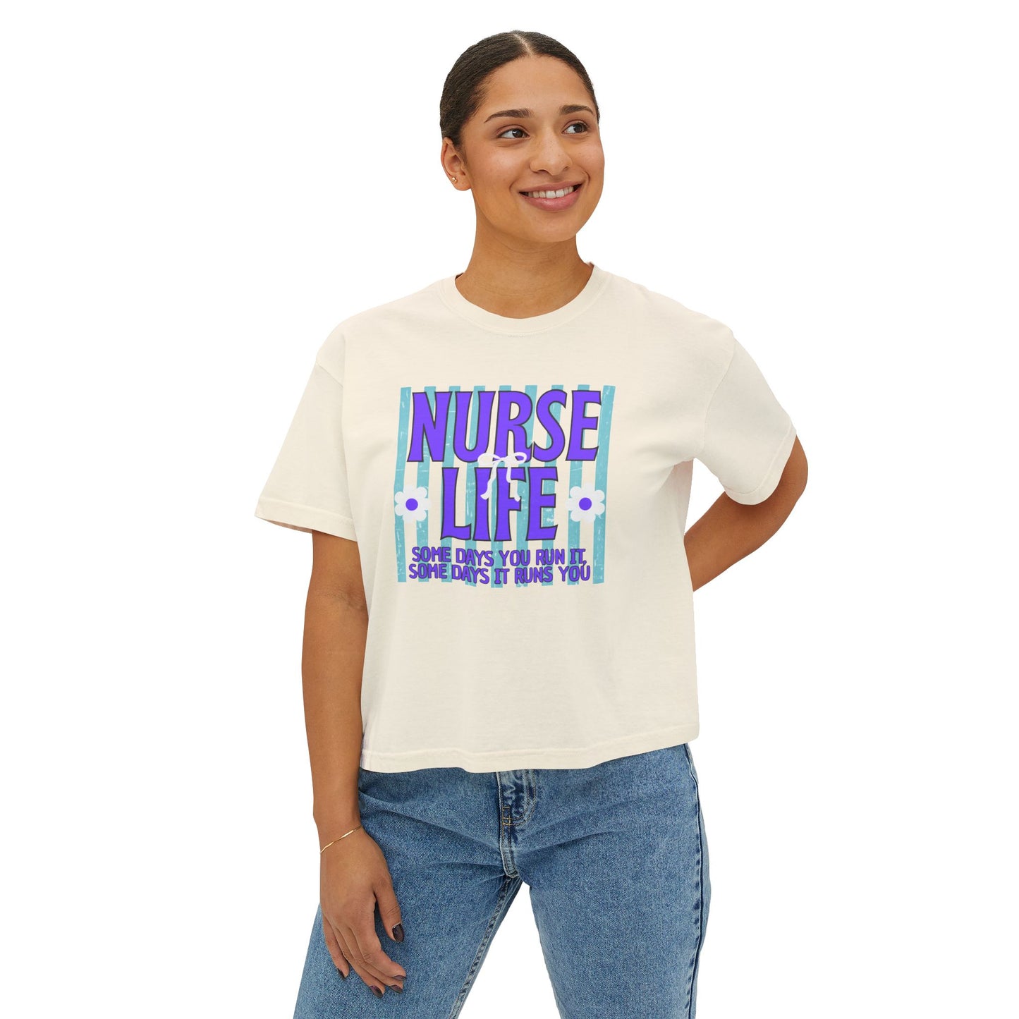 COMFORT COLORS CROP TOP - Nurse Life Boxy Tee — "Some Days You Win..." Inspirational Nurse T-Shirt