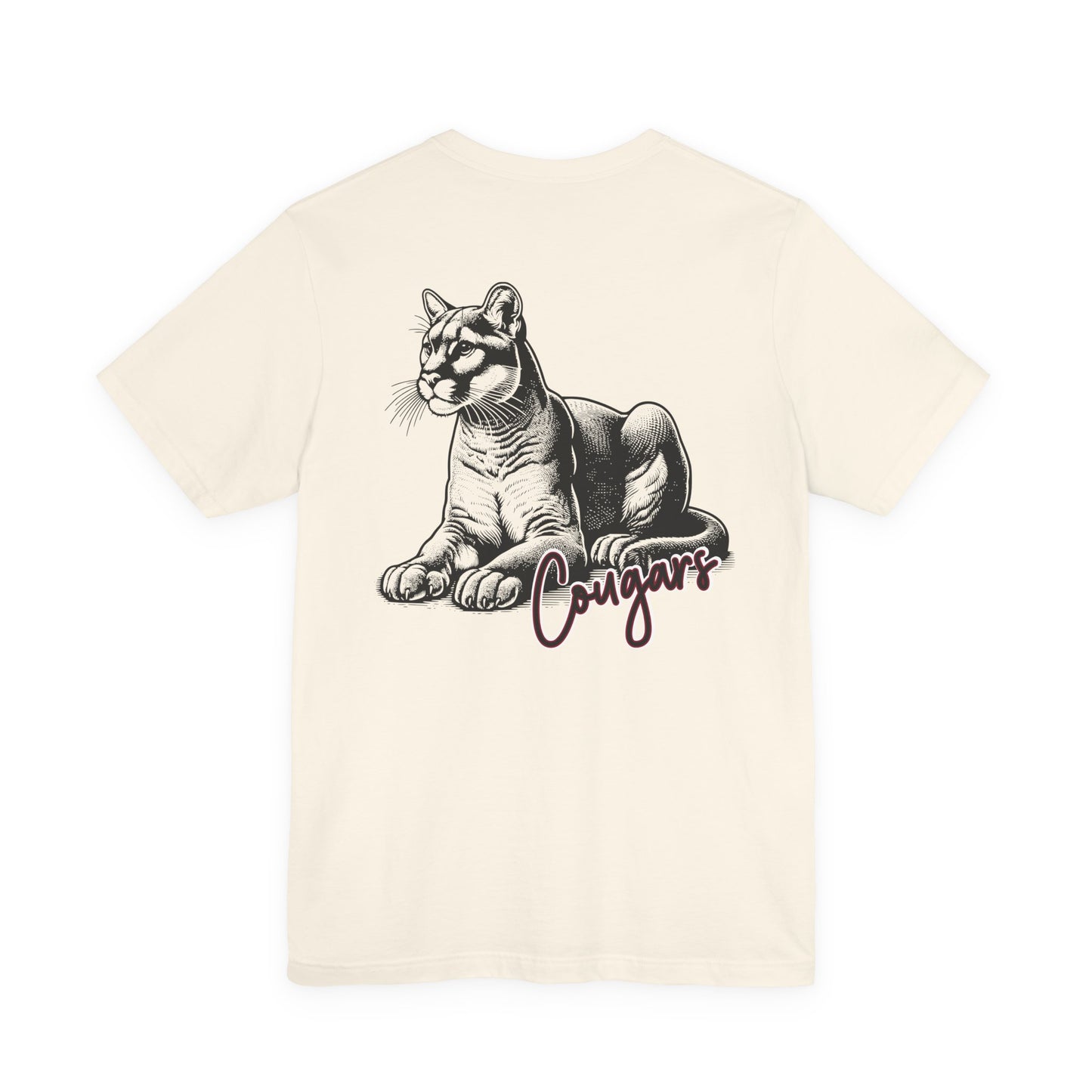 BELLA CANVAS - Cougars Vintage Mascot Tee — Retro Cougar Graphic Short Sleeve Shirt