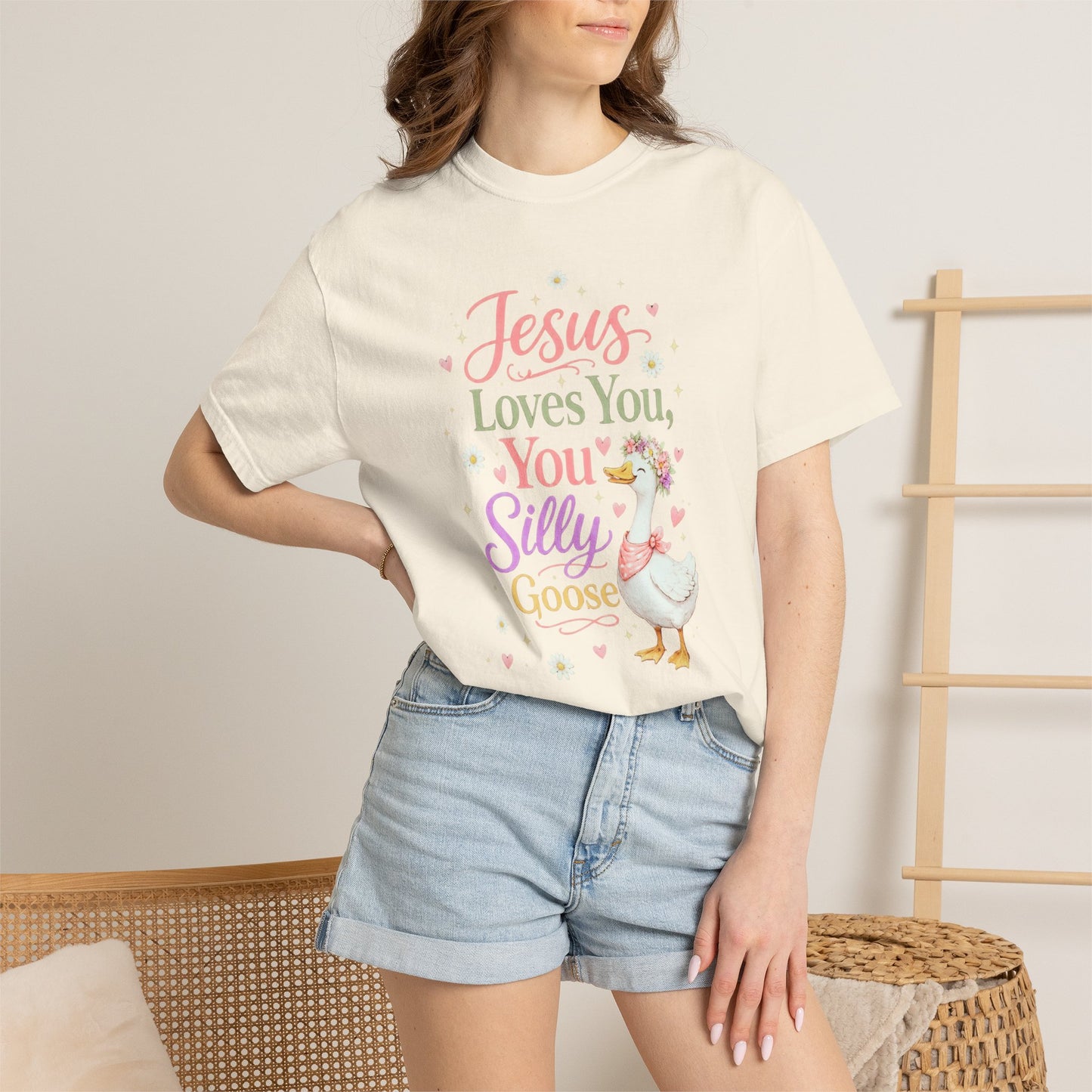 COMFORT COLORS - Jesus Loves You Silly Goose T-Shirt — Cute Christian Graphic Tee