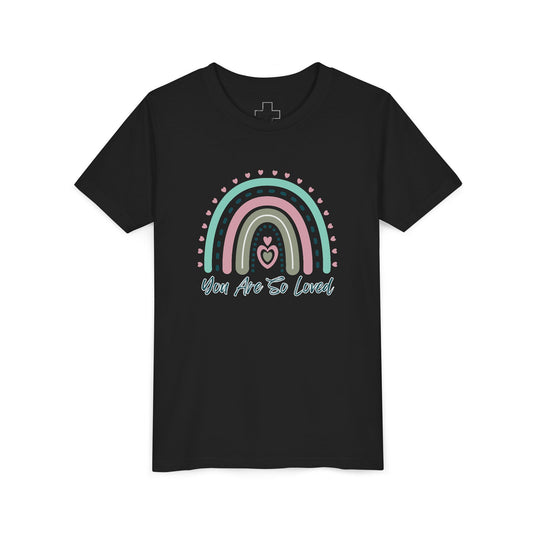 BELLA CANVAS-Youth Tee — Pastel Rainbow “You Are So Loved” Kids T‑Shirt