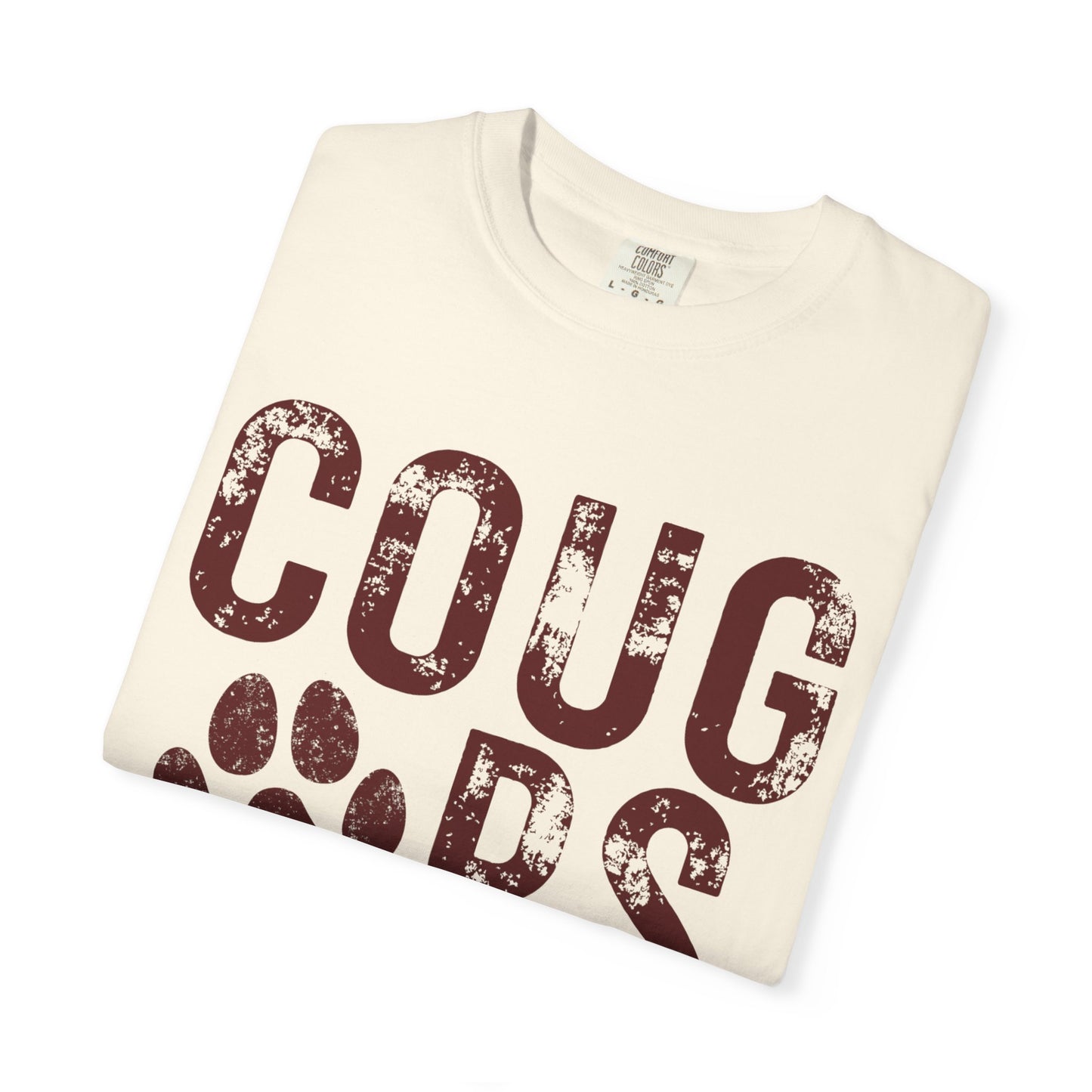 COMFORT COLORS - Cougars Distressed Paw T-Shirt