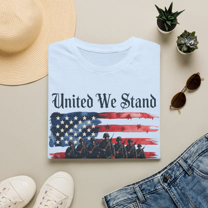 GILDAN - United We Stand T-Shirt — Patriotic American Flag Military Tribute Tee