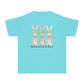 COMFORT COLORS - Easter Floral Bunny Youth Tee — 'Because He Lives'