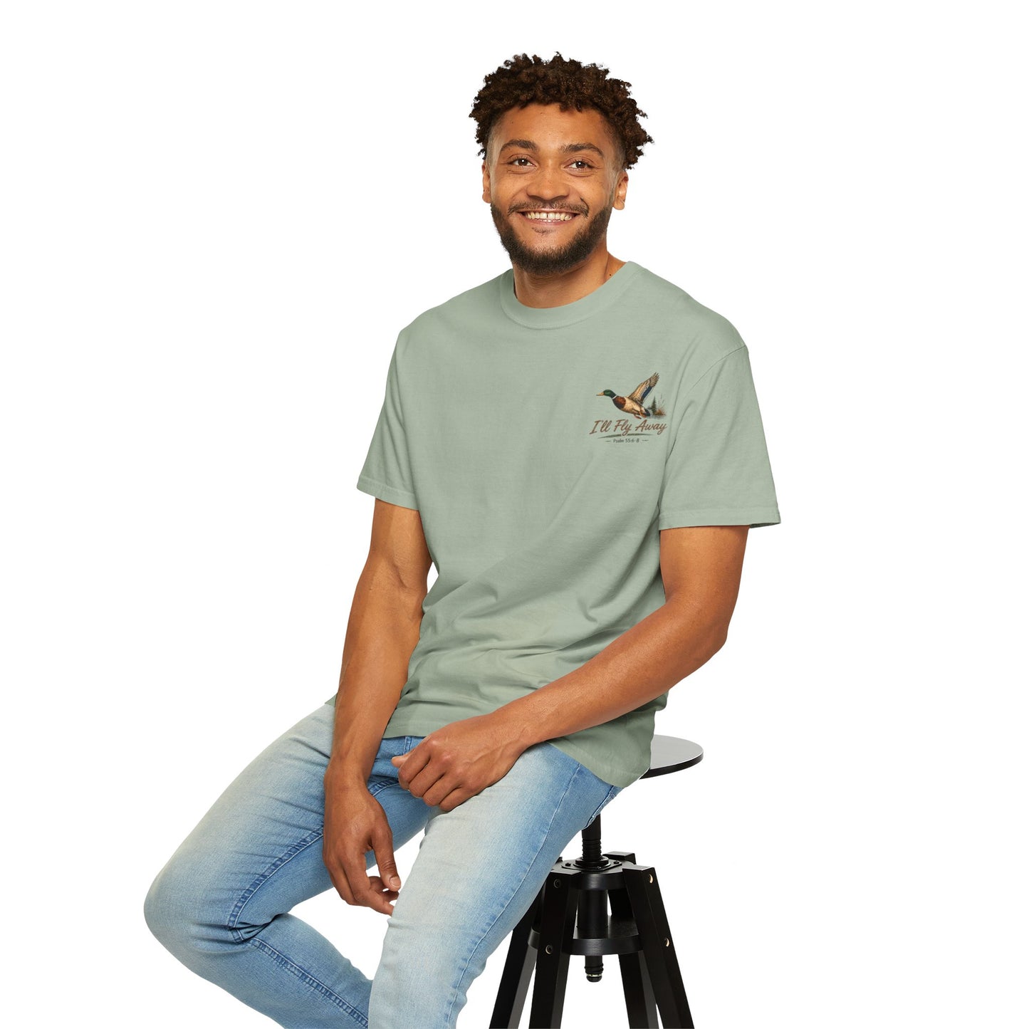 COMFORT COLORS - T-Shirt — “Some Glad Morning When This Life Is Over I’ll Fly Away” Duck Graphic