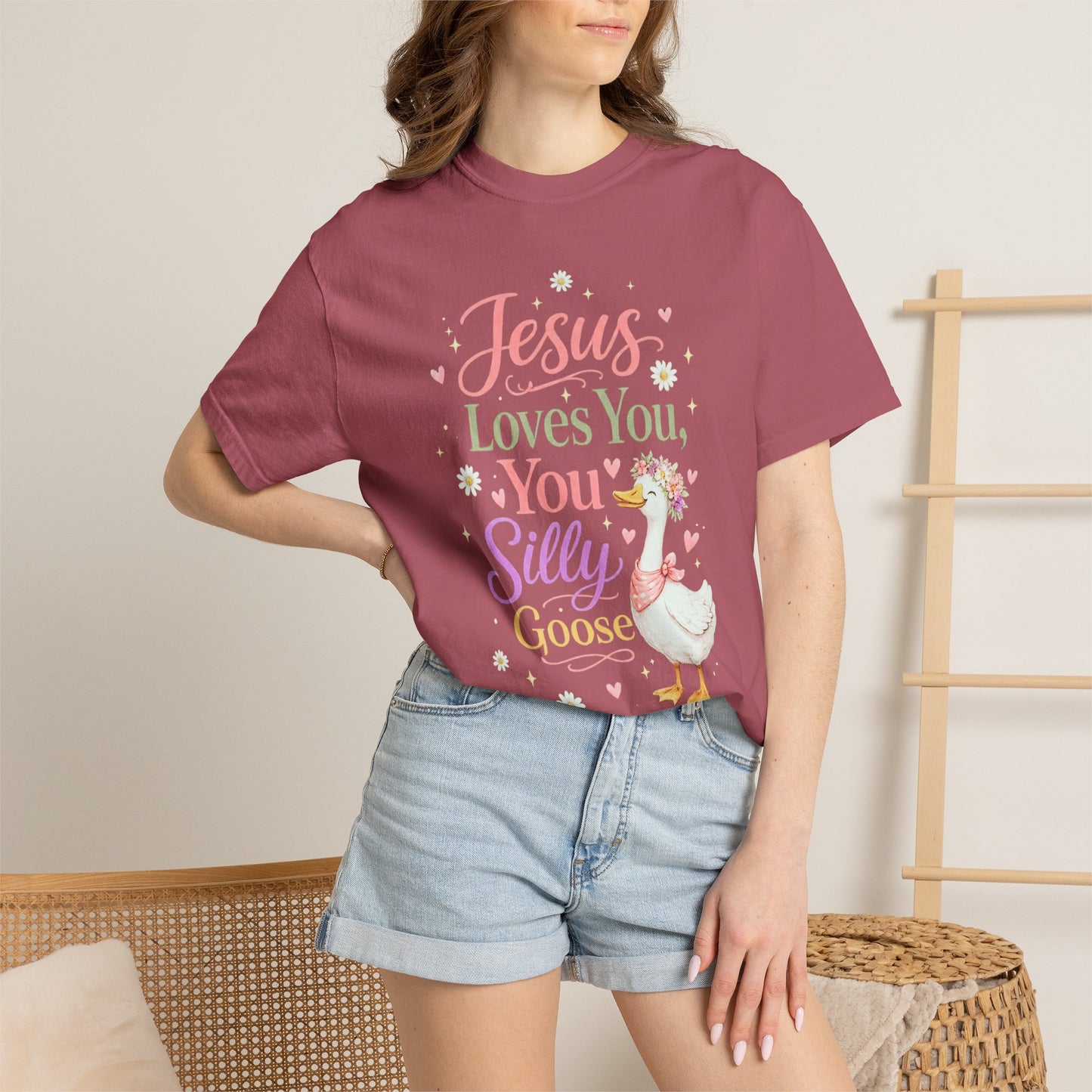 COMFORT COLORS - Jesus Loves You Silly Goose T-Shirt — Cute Christian Graphic Tee