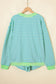 Yellow Stripe Color Block Detail Long Sleeve Pullover Elastic Waist Pull On Shorts 2pcs Set