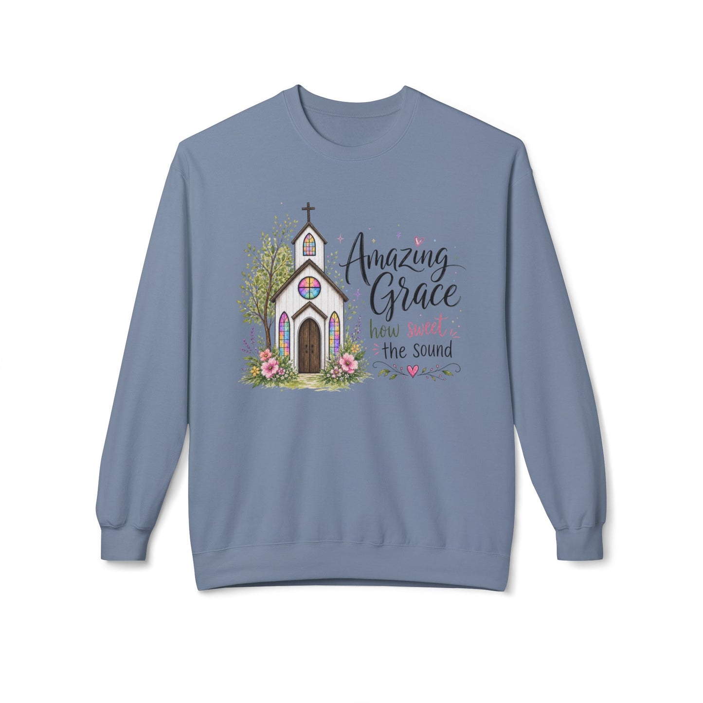 GILDAN - Amazing Grace Church Sweatshirt — "How Sweet the Sound" Christian Crewneck