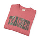 COMFORT COLORS - Teacher Graphic T-Shirt — Floral Pattern "TEACHER" Tee