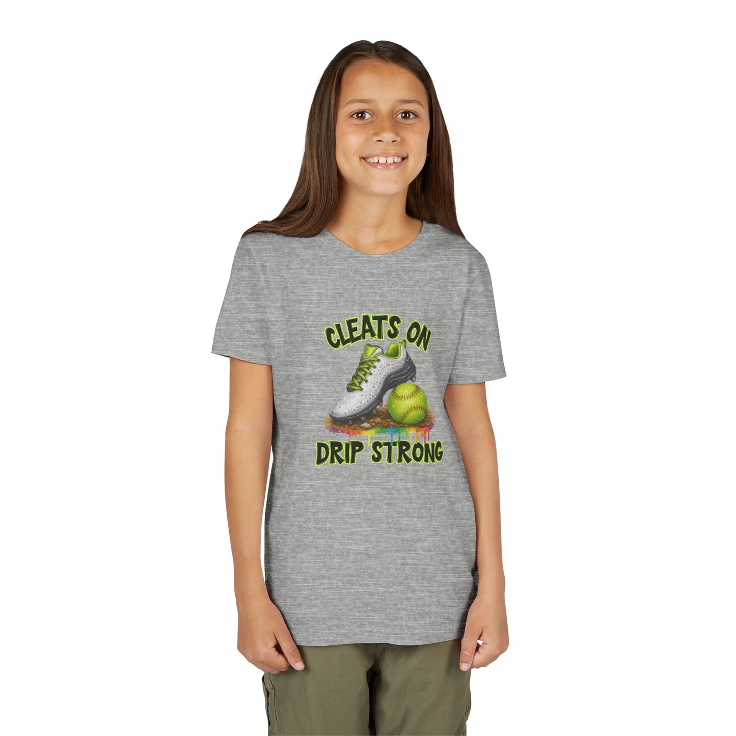 BELLA CANVAS - Youth Tee — "Cleats On, Drip Strong" Softball/Baseball Graphic