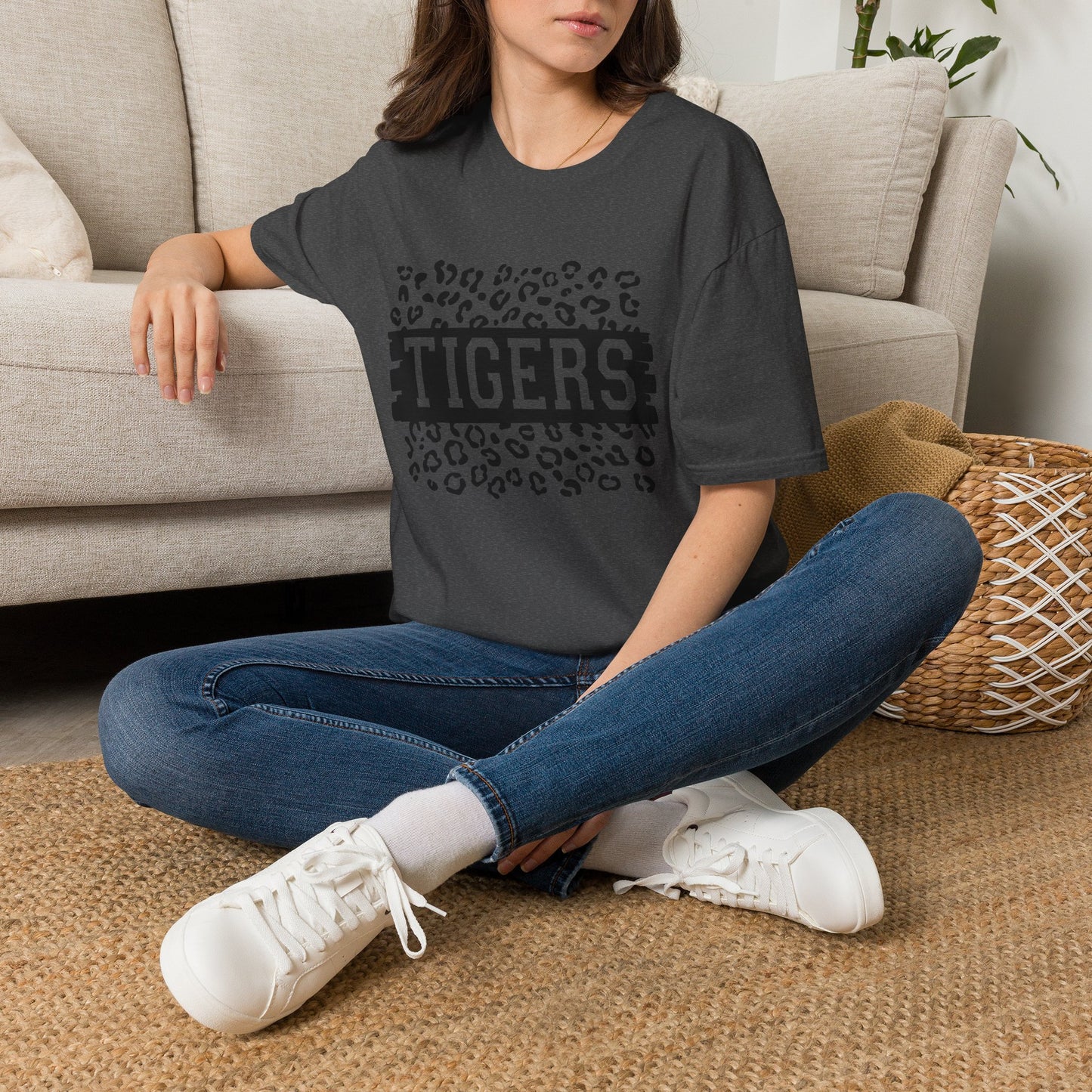 GILDAN - Tigers Leopard Print Tee — Athletic Mascot Team Shirt
