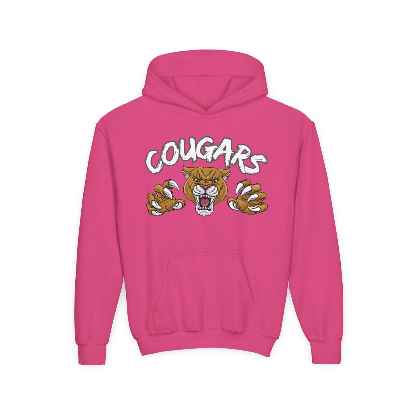 YOUTH COUGARS HOODIE WHITE FONT