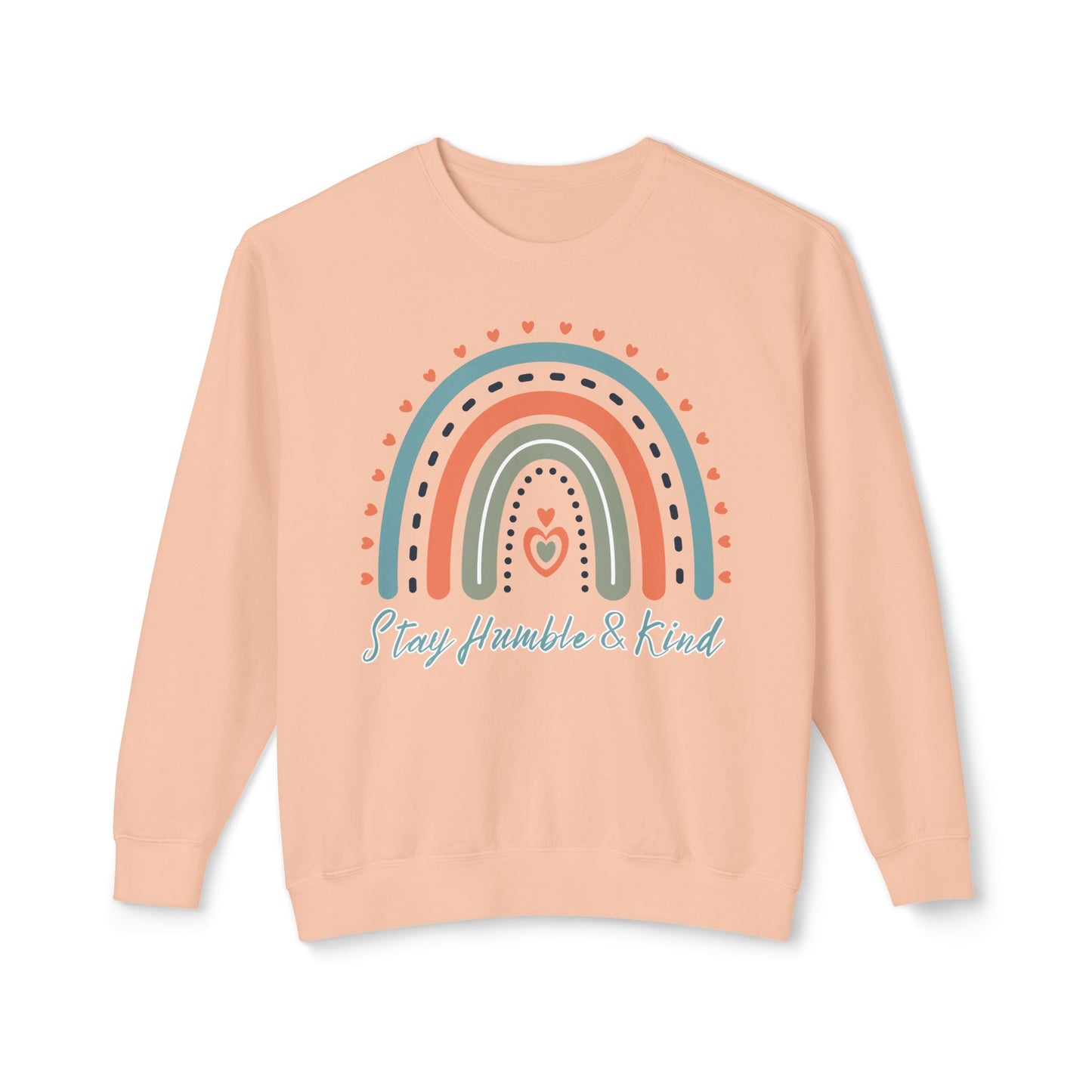 COMFORT COLORS -  Crewneck Sweatshirt - 'Stay Humble & Kind' Pastel Rainbow