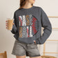 GILDAN - Baseball Leopard Print Crewneck Sweatshirt