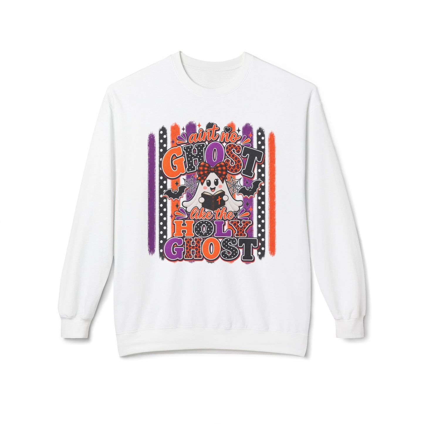 GILDAN - Halloween Ghost Crewneck Sweatshirt — "Ain't No Ghost Like the Holy Ghost"