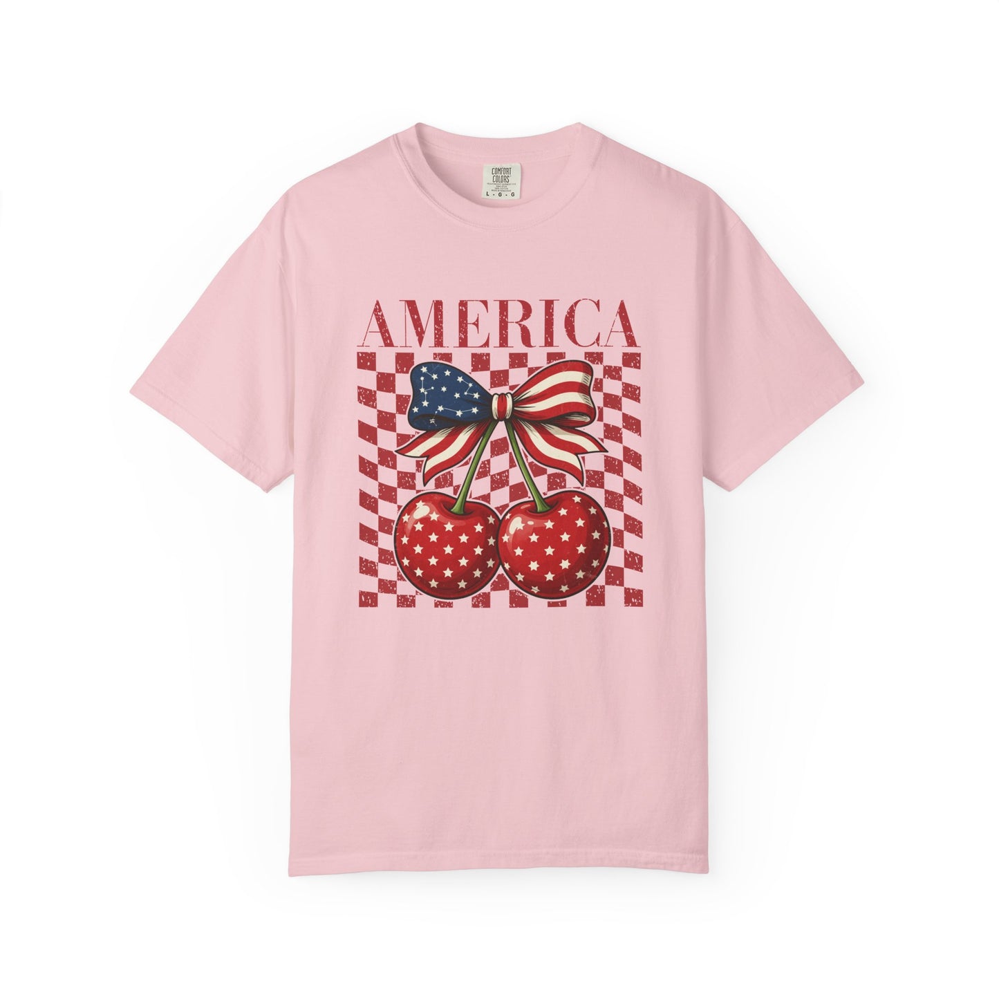 COMFORT COLORS - America Cherry Graphic T-Shirt — Patriotic 4th of July Tee