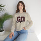 Crewneck Sweatshirt — "Go Cougars" Leopard Varsity School Spirit