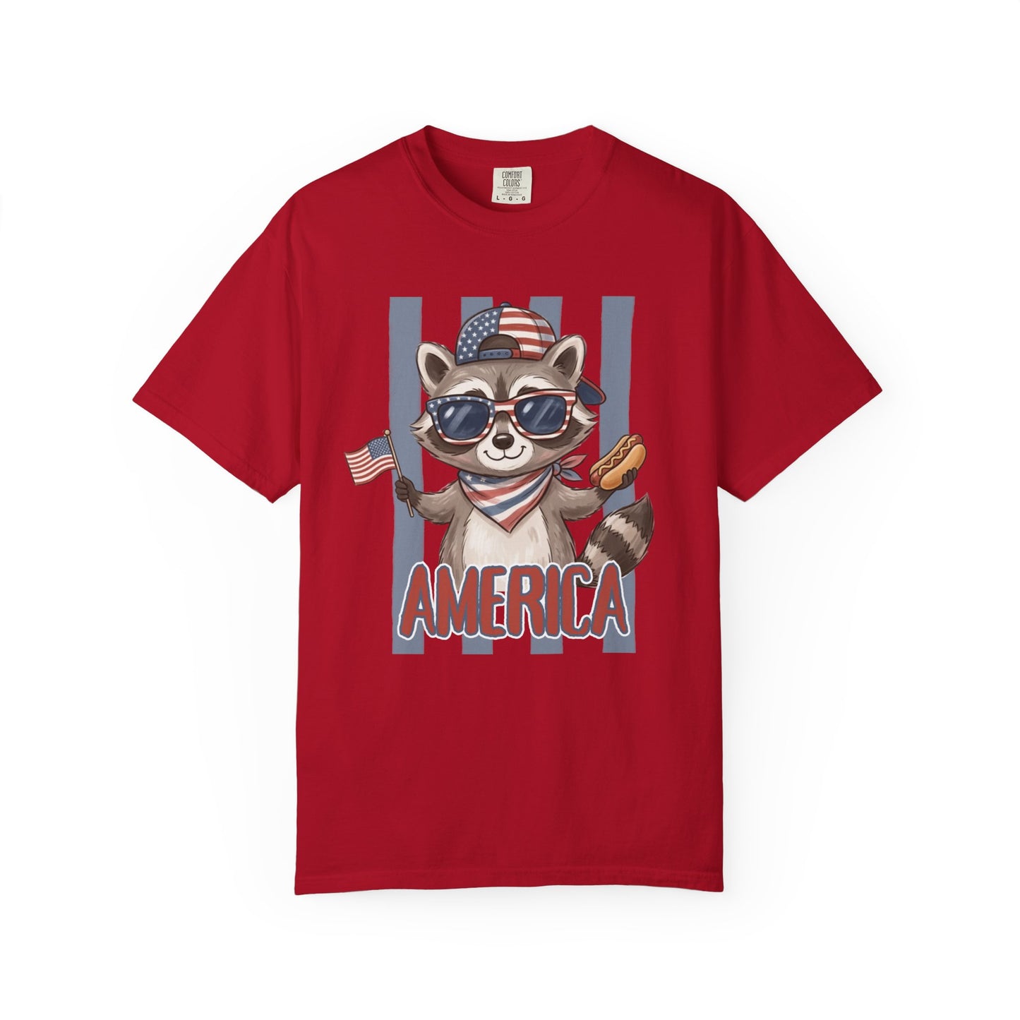 COMFORT COLORS - Patriotic Raccoon America T-Shirt