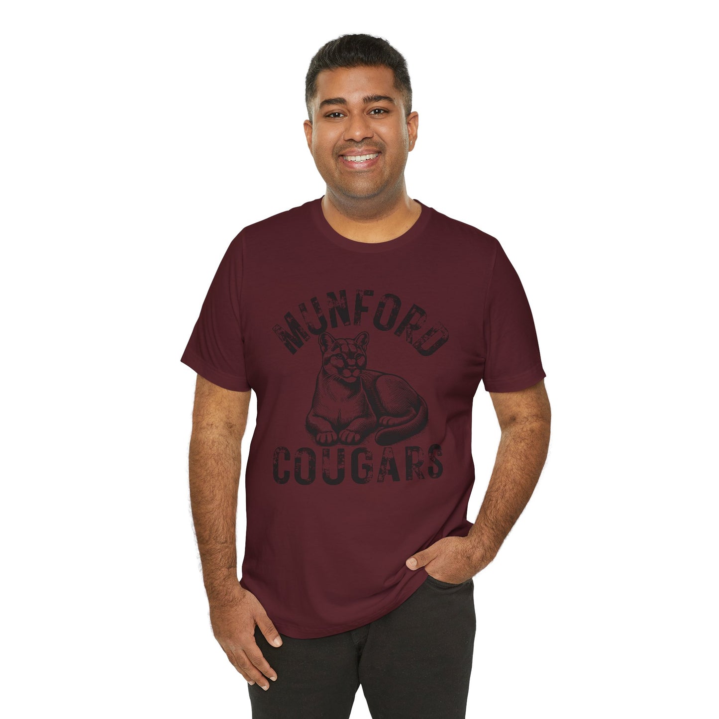 BELLA CANVAS - Munford Cougars T-Shirt — Vintage Cougar Mascot School Spirit Tee