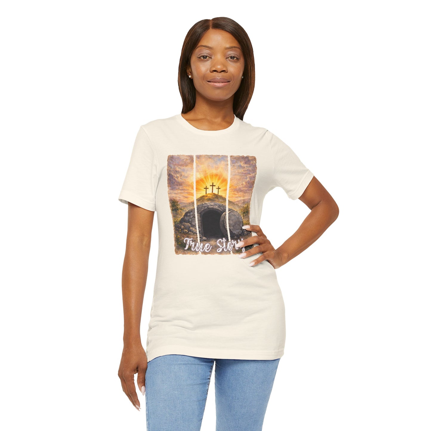 Bella Canvas- True Story Easter T-Shirt — Christian Crosses & Empty Tomb Graphic Tee