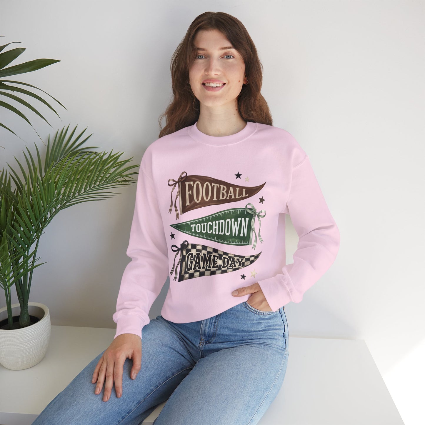 GILDAN - Football Touchdown Game Day Crewneck Sweatshirt