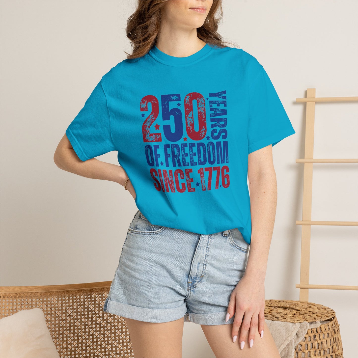 COMFORT COLORS - 250 Years of Freedom Since 1776 T-Shirt — Patriotic Fourth of July Tee