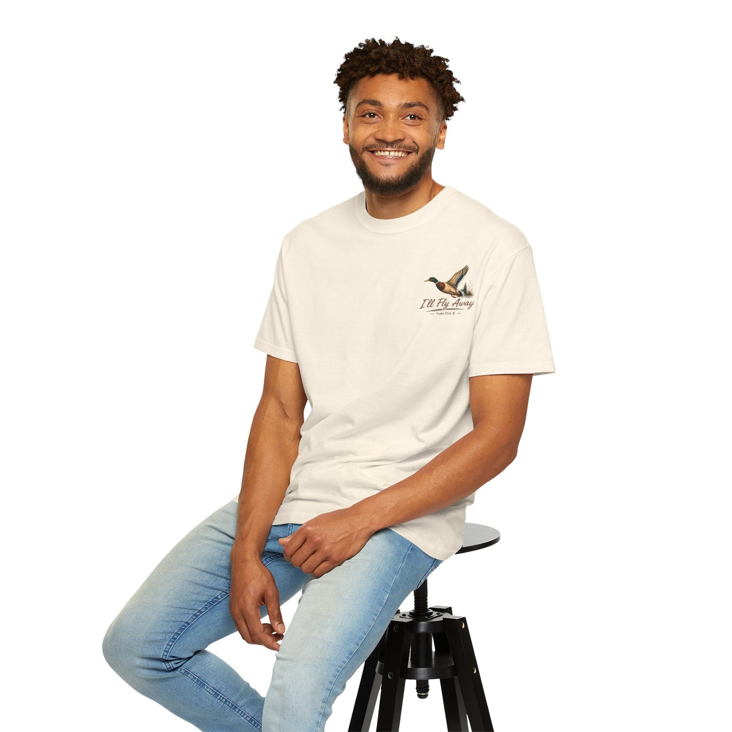 COMFORT COLORS - T-Shirt — “Some Glad Morning When This Life Is Over I’ll Fly Away” Duck Graphic