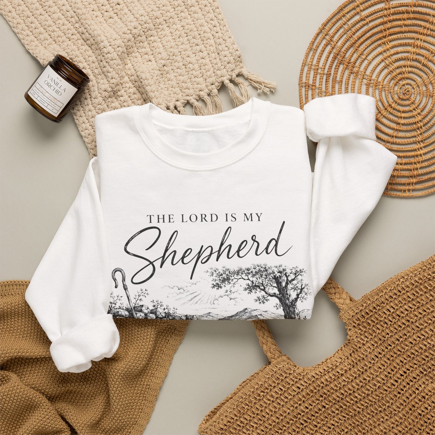 GILDAN - The Lord Is My Shepherd Psalm 23 Christian Crewneck Sweatshirt