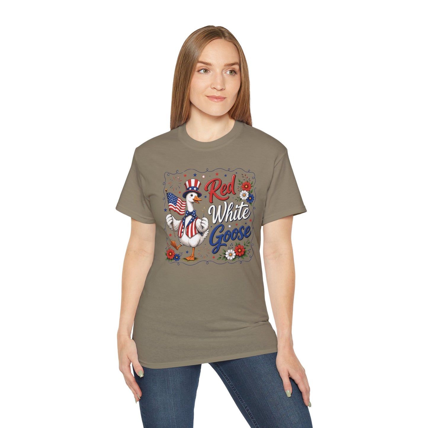 Patriotic "Red White Goose" Tee