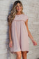 Mint Green Frilled Trim Crew Neck Loose Fit Mini Dress