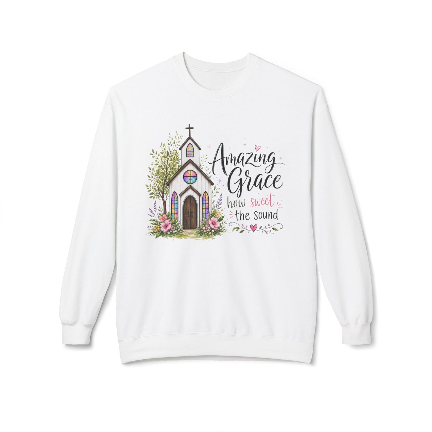 GILDAN - Amazing Grace Church Sweatshirt — "How Sweet the Sound" Christian Crewneck