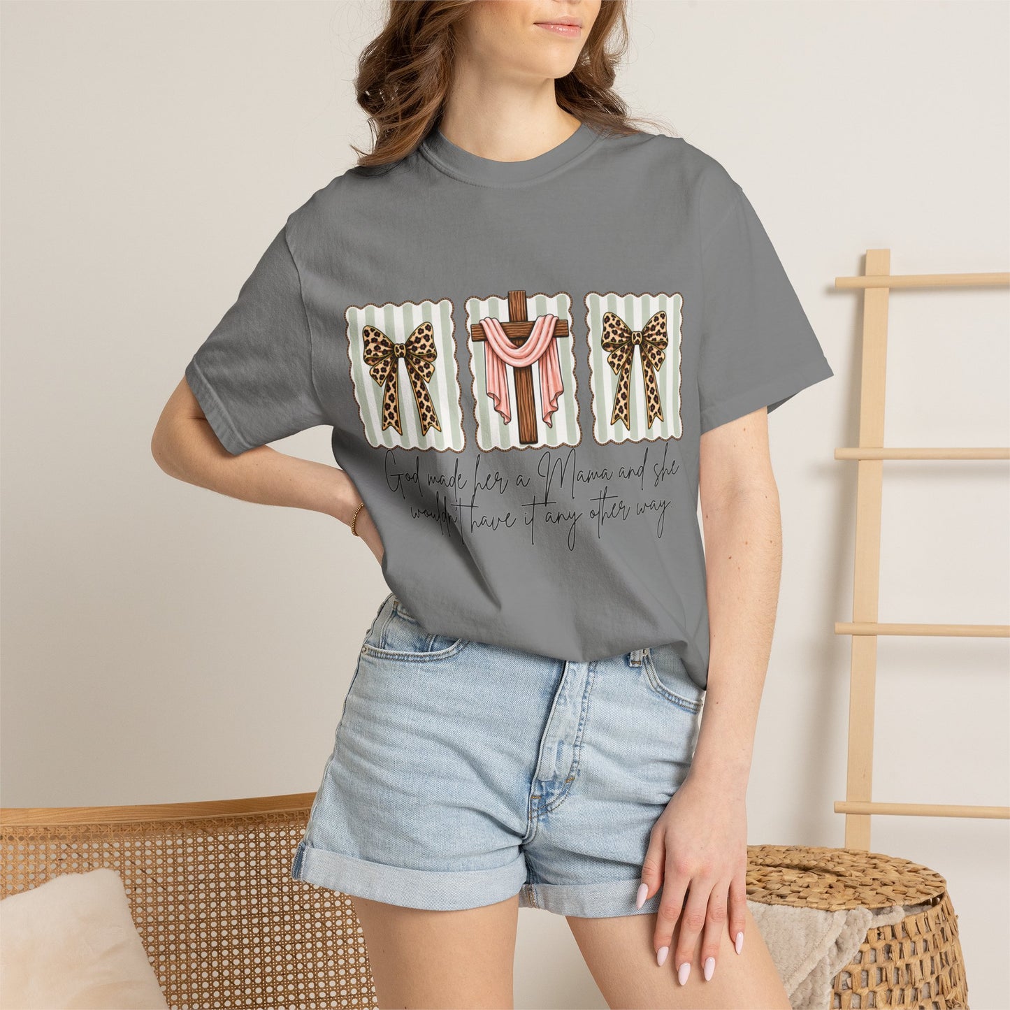 COMFORT COLORS - Graphic T-Shirt — "God Made Me a Mom and She Wouldn’t Have It Any Other Way" Gift Tee