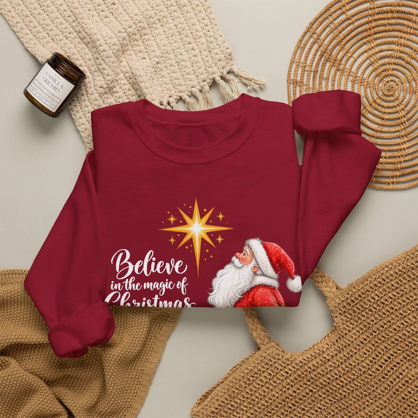 GILDAN - Believe in the Magic of Christmas Santa Crewneck Sweatshirt