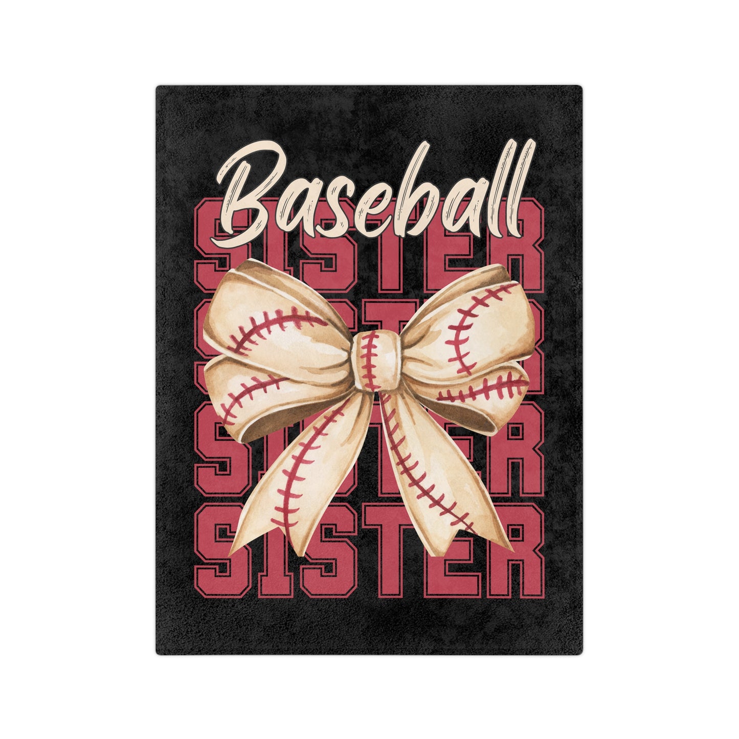 Baseball Sister Microfiber Blanket — Soft Velveteen Throw for Sports Sisters, Game Day Gift
