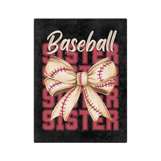 Baseball Sister Microfiber Blanket — Soft Velveteen Throw for Sports Sisters, Game Day Gift