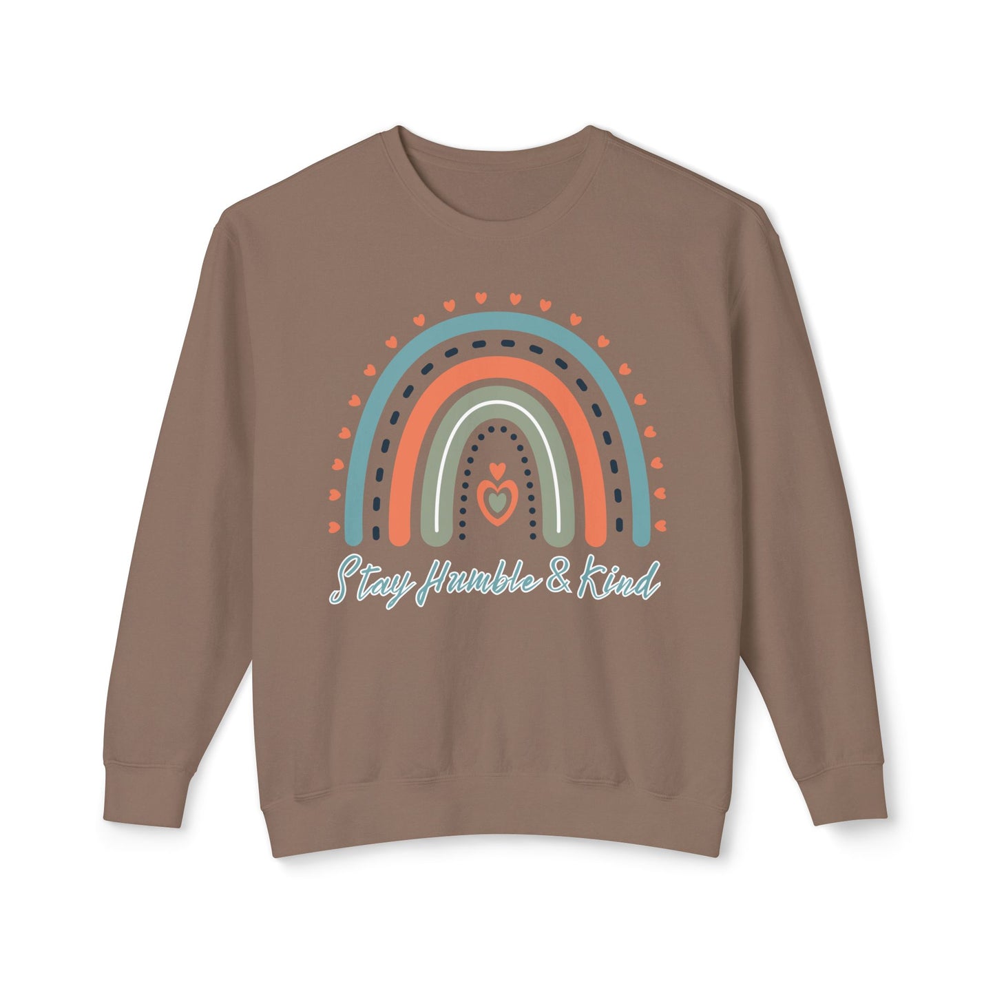 COMFORT COLORS -  Crewneck Sweatshirt - 'Stay Humble & Kind' Pastel Rainbow