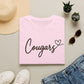 GILDAN - Cougars Script T-Shirt — Retro Pink Heart Team Tee