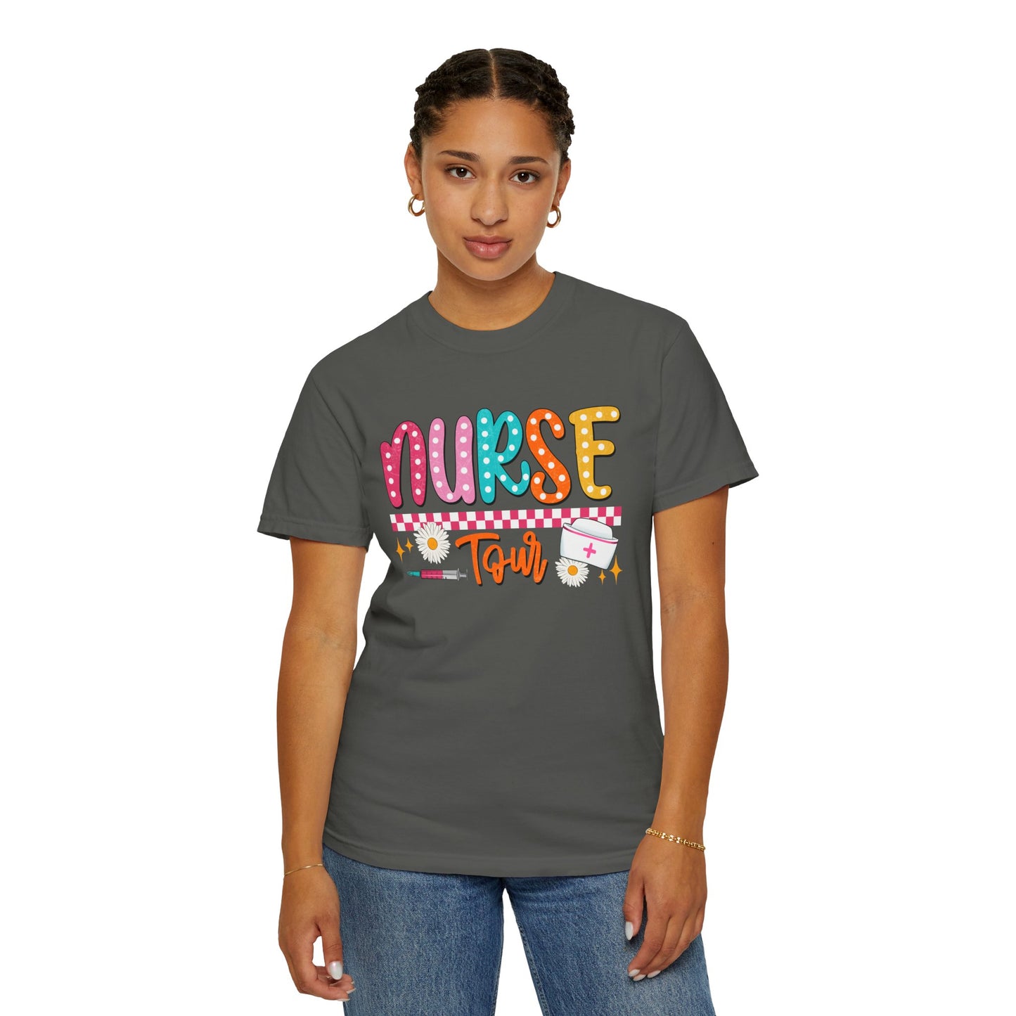 COMFORT COLORS - T-Shirt — "Nurse Tour" Colorful Cute Nursing Graphic Tee