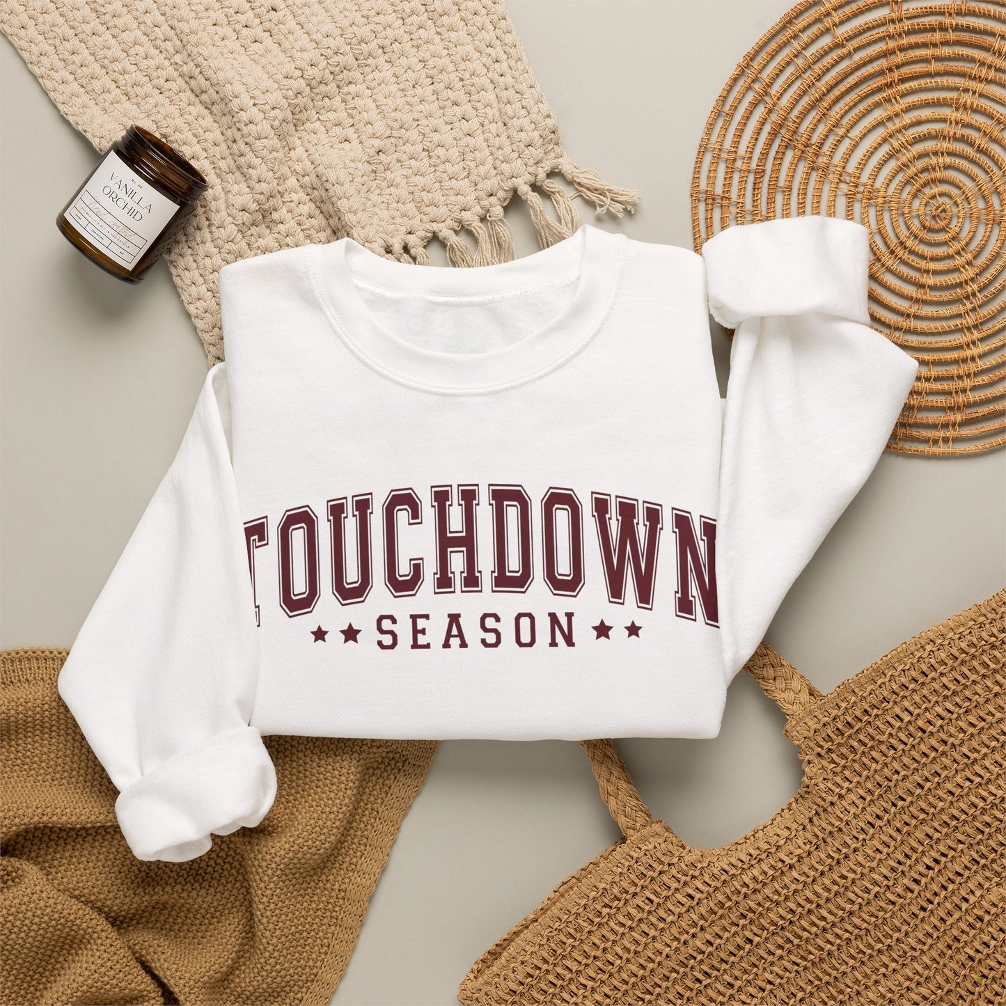 GILDAN - Touchdown Season Crewneck Sweatshirt — Football Game Day Pullover