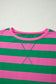 Pink Stripe Dolman Tee Drawstring Skort Athletic 2pcs Set