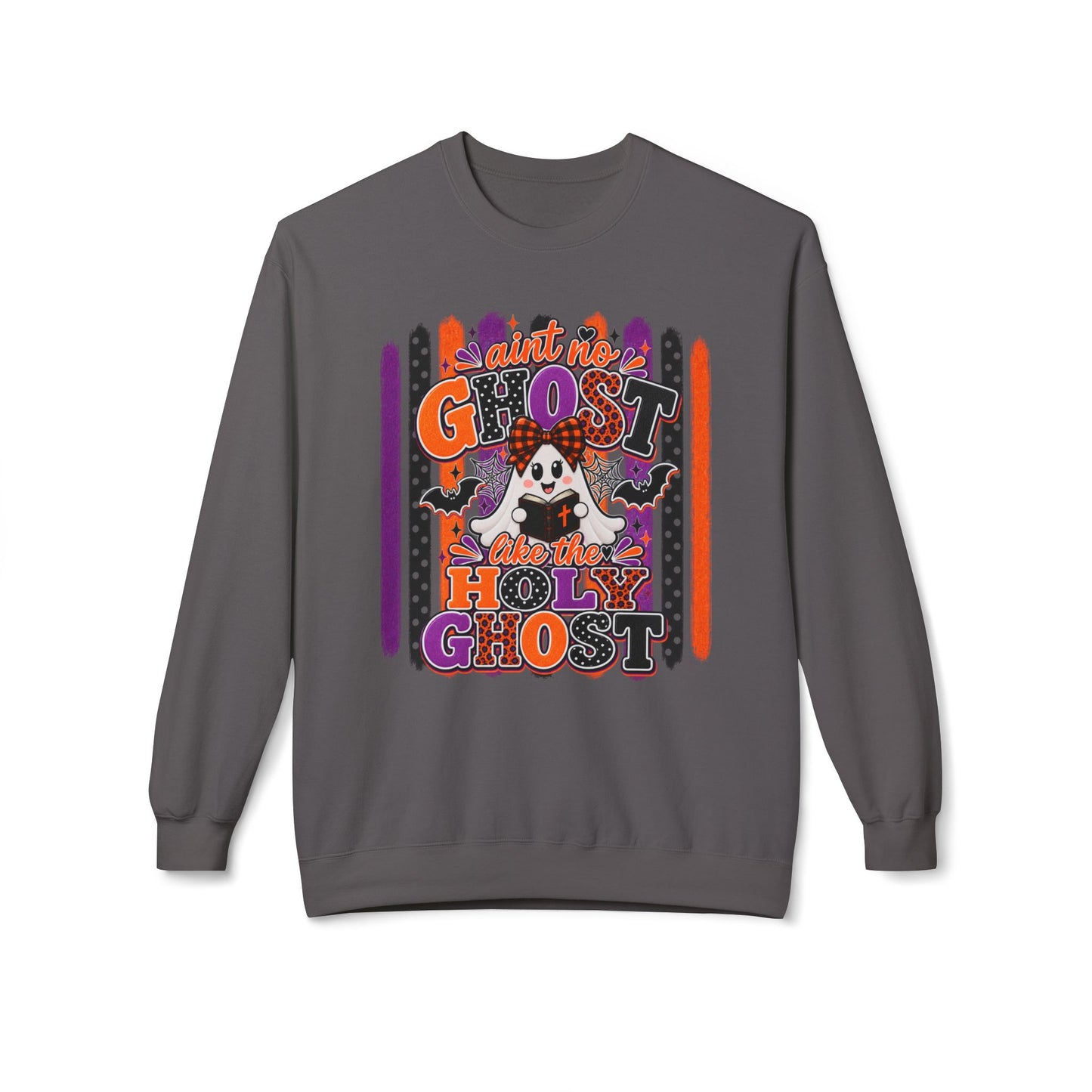GILDAN - Halloween Ghost Crewneck Sweatshirt — "Ain't No Ghost Like the Holy Ghost"