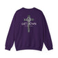 GET DOWN IN THE GOSPEL ADULT SWEATSHIRT GRAY CAMO CROSS