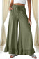 Black Ruffled Wide Leg Pull On High Waist Pants with Pockets