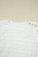 White Lace Crochet Round Neck Puff Sleeve Shift Mini Dress