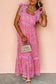 Green Floral Lace Tied Strap Empire Waist Maxi Dress