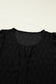 White Solid Color Textured Notched Neck Puff Sleeve Blouse
