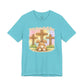 BELLA  CANVAS - Easter Bunny Kneeling at Crosses T‑Shirt — Christian Easter Faith Tee