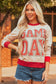 Black GAME DAY Letter Graphic Varsity Striped Detail Baggy Sweatshirt