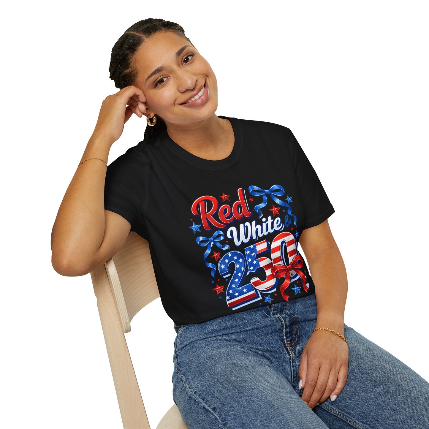 GILDAN - Patriotic "Red White & 4th" T-Shirt — USA Stars & Stripes 4th of July Tee