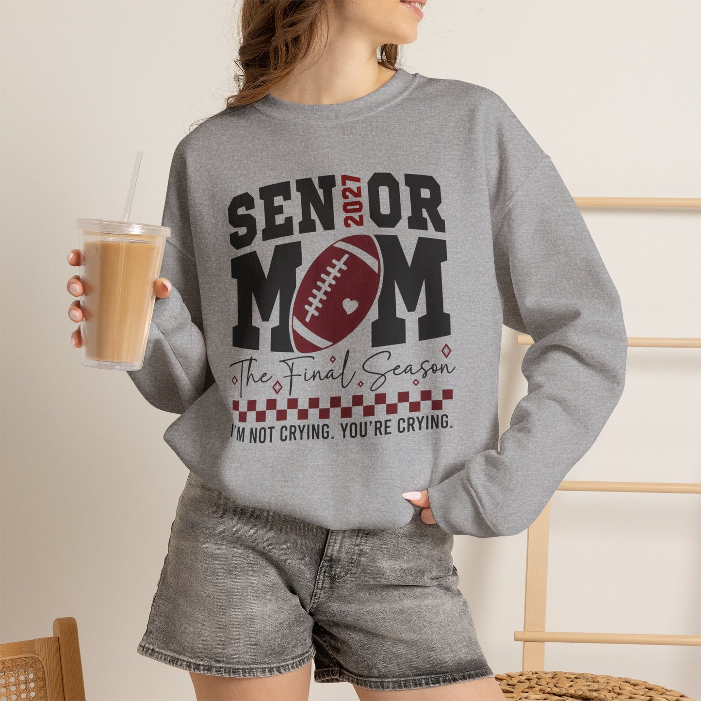 GILDAN - Senior Mom Football Crewneck Sweatshirt — "The Final Season" 2024