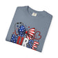 COMFORT COLORS - American Flag Nurse T-Shirt – Patriotic Stethoscope & Bow Healthcare Tee
